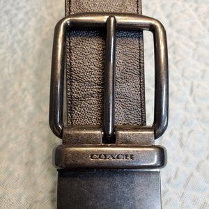 Coach Black & Gray Reversable Buckle 42 Inch Belt